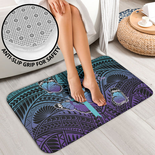 New Zealand Suicide Prevention Month Bathroom Set Maori Mauri Tu Mauri Ora Polynesian Pattern