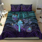 New Zealand Suicide Prevention Month Bedding Set Maori Mauri Tu Mauri Ora Polynesian Pattern