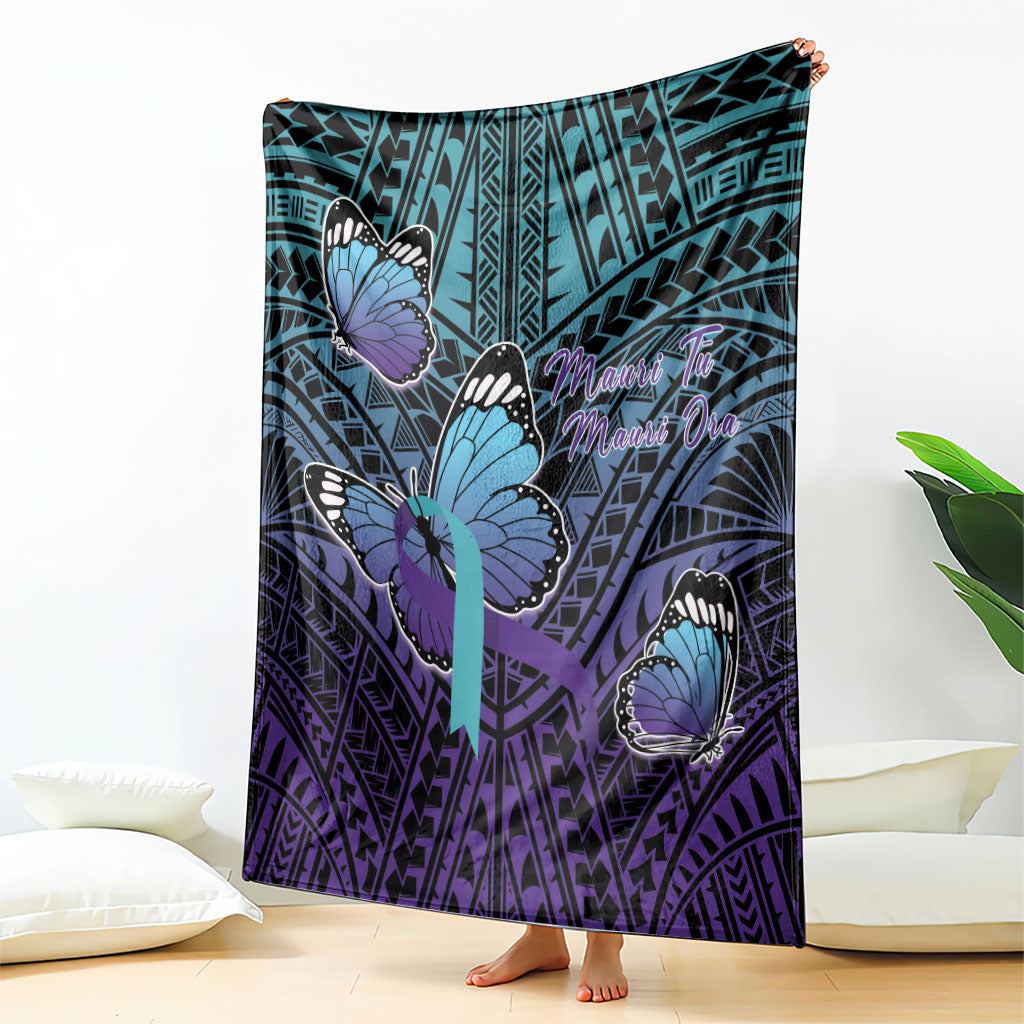 New Zealand Suicide Prevention Month Blanket Maori Mauri Tu Mauri Ora Polynesian Pattern