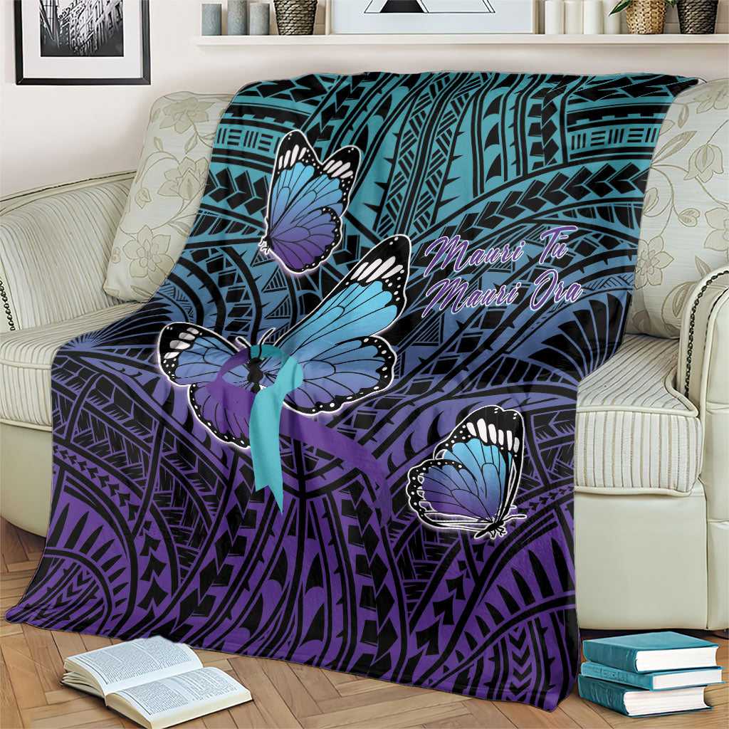 New Zealand Suicide Prevention Month Blanket Maori Mauri Tu Mauri Ora Polynesian Pattern