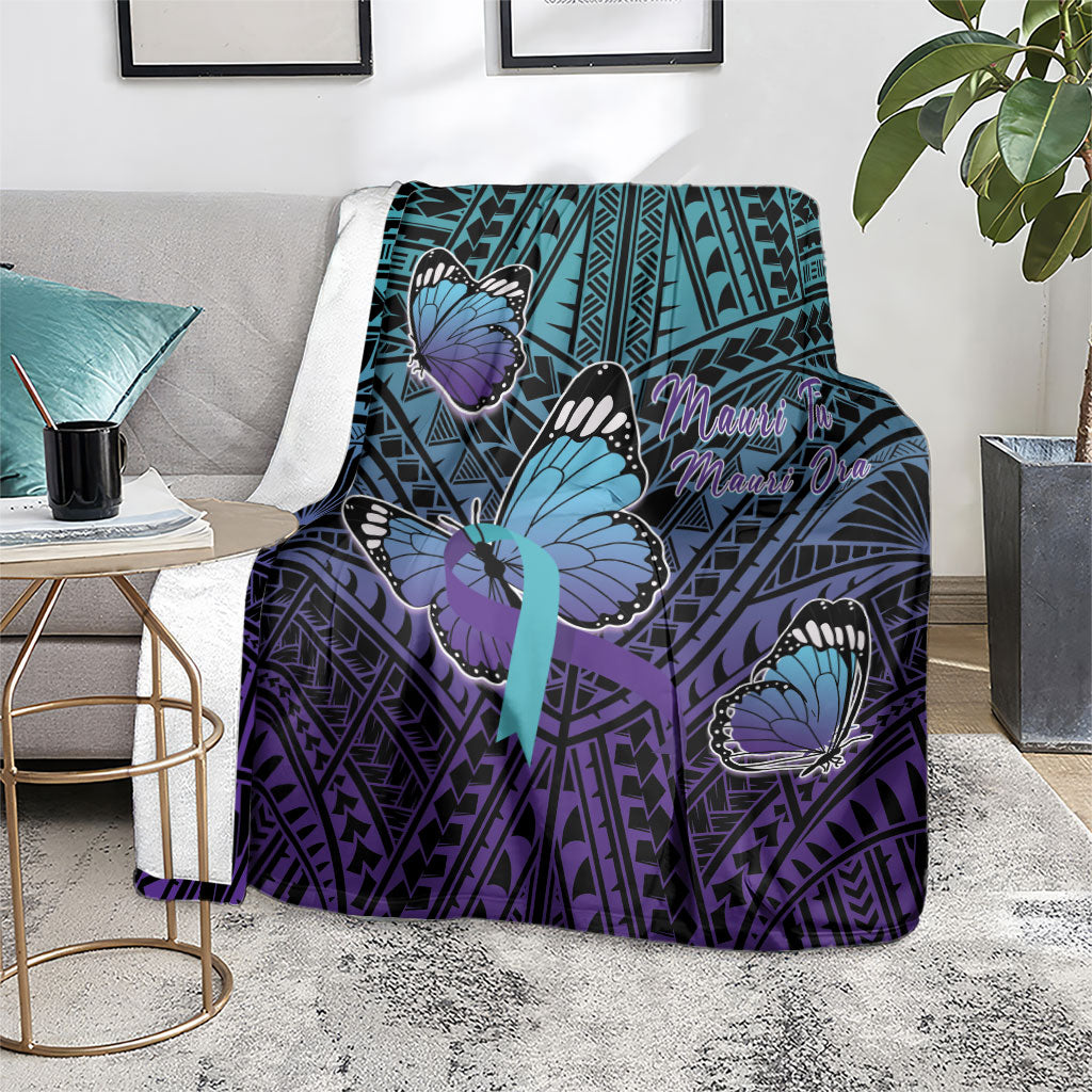 New Zealand Suicide Prevention Month Blanket Maori Mauri Tu Mauri Ora Polynesian Pattern