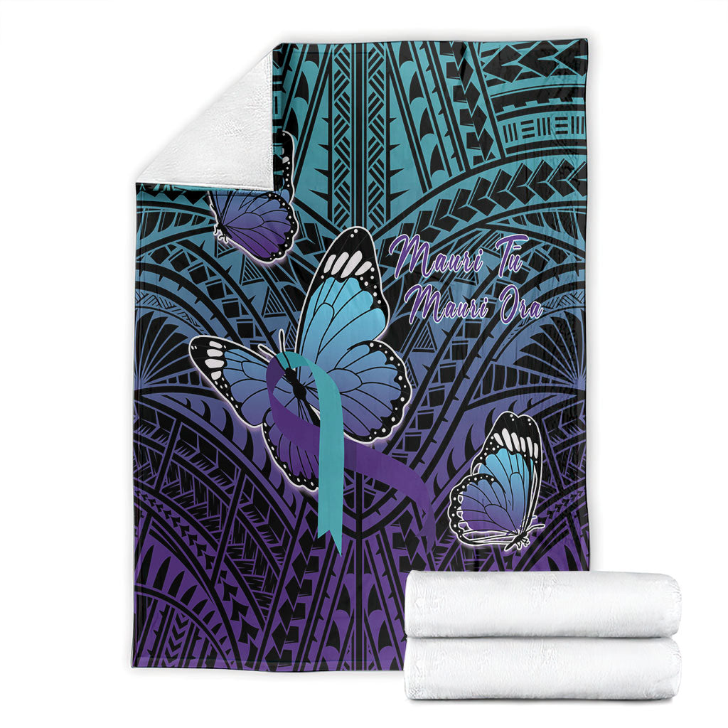 New Zealand Suicide Prevention Month Blanket Maori Mauri Tu Mauri Ora Polynesian Pattern