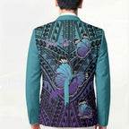 Personalised New Zealand Suicide Prevention Month Blazer Maori Mauri Tu Mauri Ora Polynesian Pattern