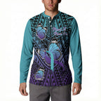 Personalised New Zealand Suicide Prevention Month Button Sweatshirt Maori Mauri Tu Mauri Ora Polynesian Pattern