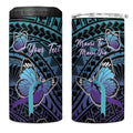 Personalised New Zealand Suicide Prevention Month 4 in 1 Can Cooler Tumbler Maori Mauri Tu Mauri Ora Polynesian Pattern