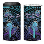 Personalised New Zealand Suicide Prevention Month 4 in 1 Can Cooler Tumbler Maori Mauri Tu Mauri Ora Polynesian Pattern