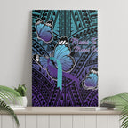 New Zealand Suicide Prevention Month Canvas Wall Art Maori Mauri Tu Mauri Ora Polynesian Pattern