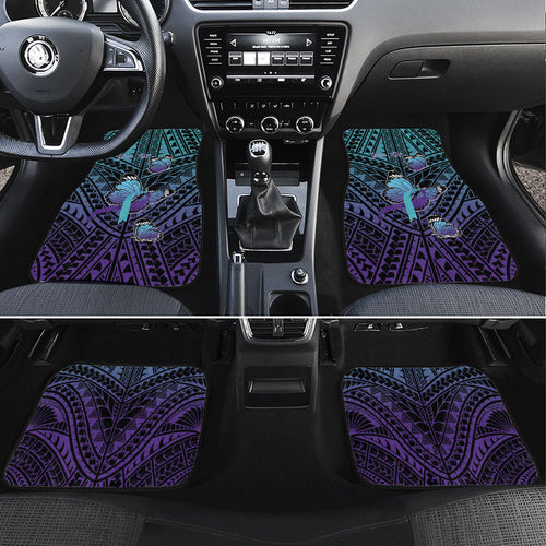 Personalised New Zealand Suicide Prevention Month Car Mats Maori Mauri Tu Mauri Ora Polynesian Pattern