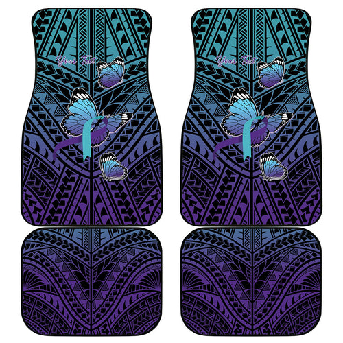 Personalised New Zealand Suicide Prevention Month Car Mats Maori Mauri Tu Mauri Ora Polynesian Pattern