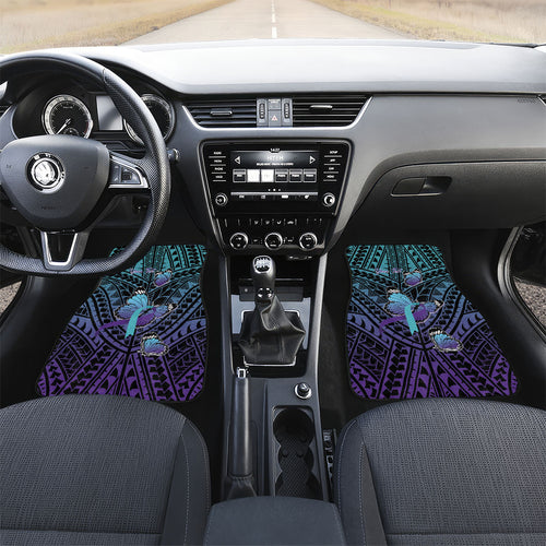 Personalised New Zealand Suicide Prevention Month Car Mats Maori Mauri Tu Mauri Ora Polynesian Pattern