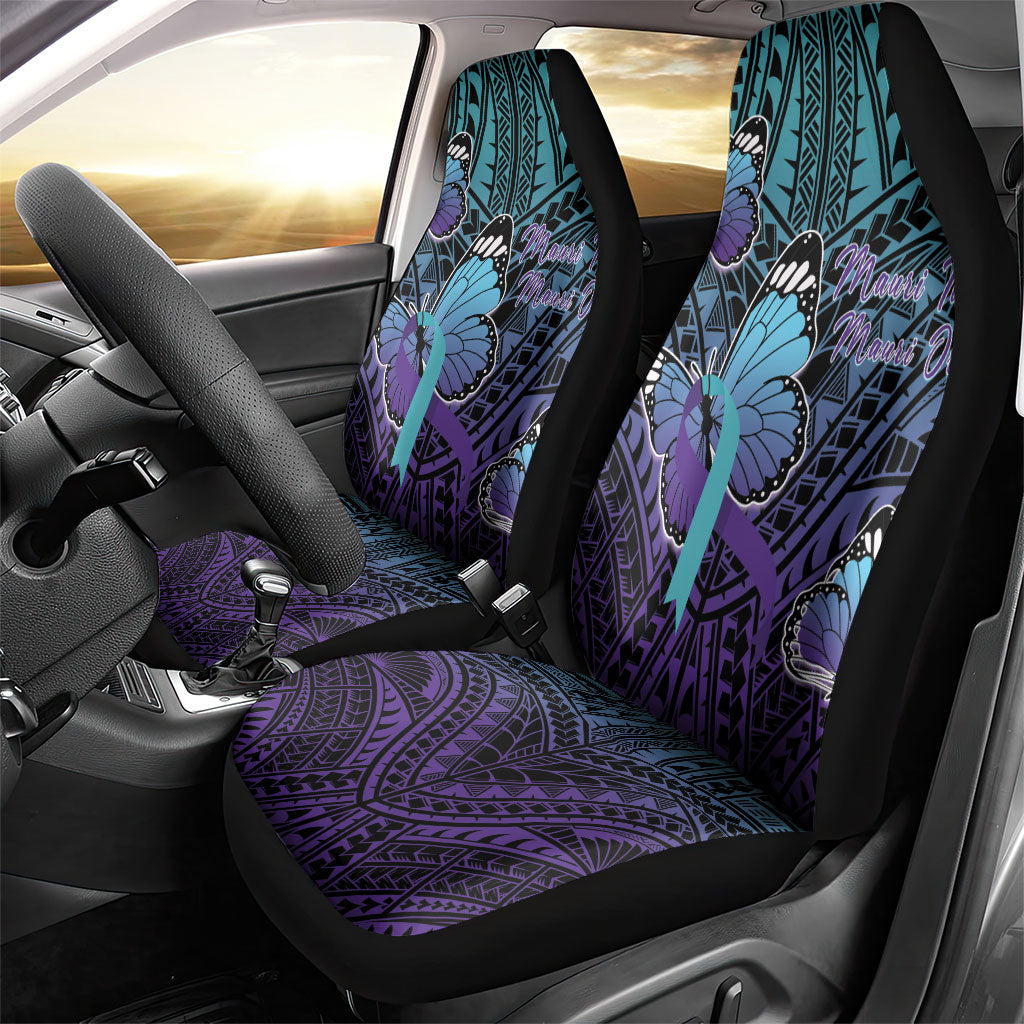 New Zealand Suicide Prevention Month Car Seat Cover Maori Mauri Tu Mauri Ora Polynesian Pattern