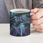 Personalised New Zealand Suicide Prevention Month Ceramic Mug Maori Mauri Tu Mauri Ora Polynesian Pattern
