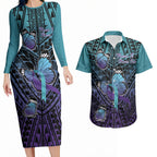 Personalised New Zealand Suicide Prevention Month Couples Matching Long Sleeve Bodycon Dress and Hawaiian Shirt Maori Mauri Tu Mauri Ora Polynesian Pattern