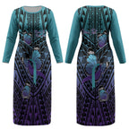 Personalised New Zealand Suicide Prevention Month Couples Matching Long Sleeve Bodycon Dress and Hawaiian Shirt Maori Mauri Tu Mauri Ora Polynesian Pattern