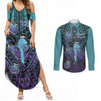 Personalised New Zealand Suicide Prevention Month Couples Matching Summer Maxi Dress and Long Sleeve Button Shirt Maori Mauri Tu Mauri Ora Polynesian Pattern