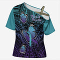 Personalised New Zealand Suicide Prevention Month Cross Shoulder Shirt Maori Mauri Tu Mauri Ora Polynesian Pattern