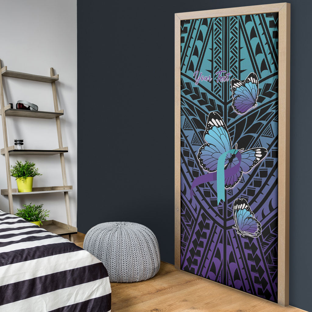 Personalised New Zealand Suicide Prevention Month Door Cover Maori Mauri Tu Mauri Ora Polynesian Pattern