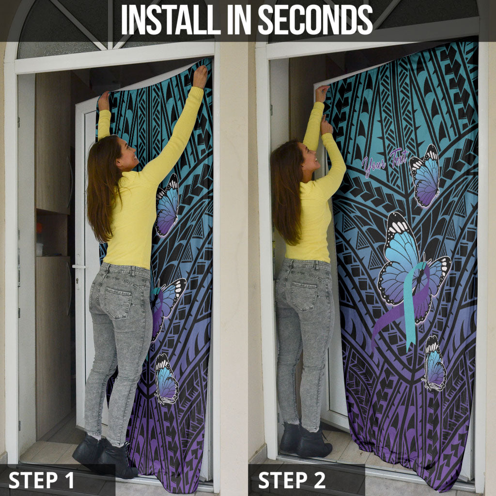 Personalised New Zealand Suicide Prevention Month Door Cover Maori Mauri Tu Mauri Ora Polynesian Pattern