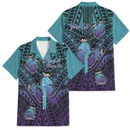 Personalised New Zealand Suicide Prevention Month Family Matching Off Shoulder Maxi Dress and Hawaiian Shirt Maori Mauri Tu Mauri Ora Polynesian Pattern