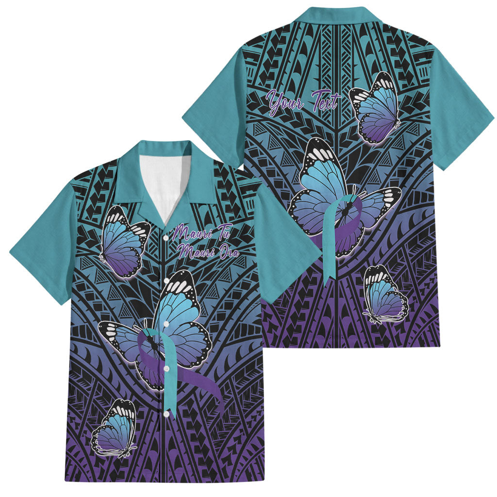 Personalised New Zealand Suicide Prevention Month Family Matching Short Sleeve Bodycon Dress and Hawaiian Shirt Maori Mauri Tu Mauri Ora Polynesian Pattern