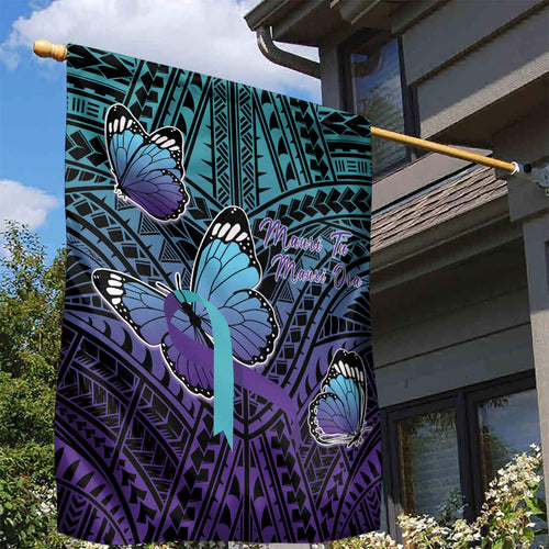 New Zealand Suicide Prevention Month Garden Flag Maori Mauri Tu Mauri Ora Polynesian Pattern