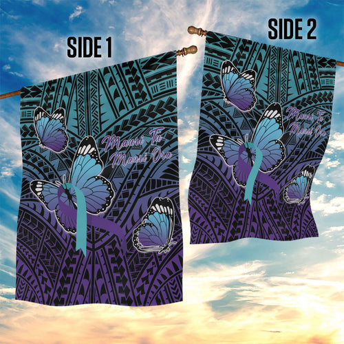New Zealand Suicide Prevention Month Garden Flag Maori Mauri Tu Mauri Ora Polynesian Pattern