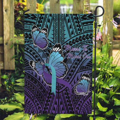 New Zealand Suicide Prevention Month Garden Flag Maori Mauri Tu Mauri Ora Polynesian Pattern