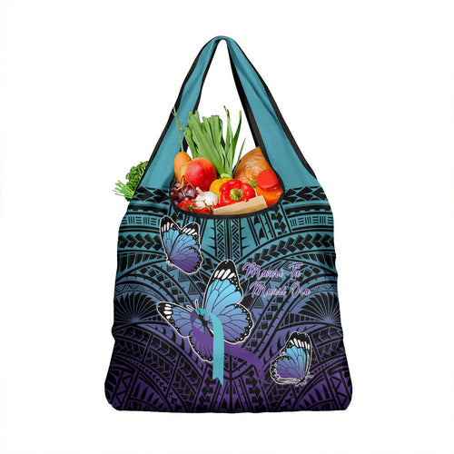 New Zealand Suicide Prevention Month Grocery Bag Maori Mauri Tu Mauri Ora Polynesian Pattern
