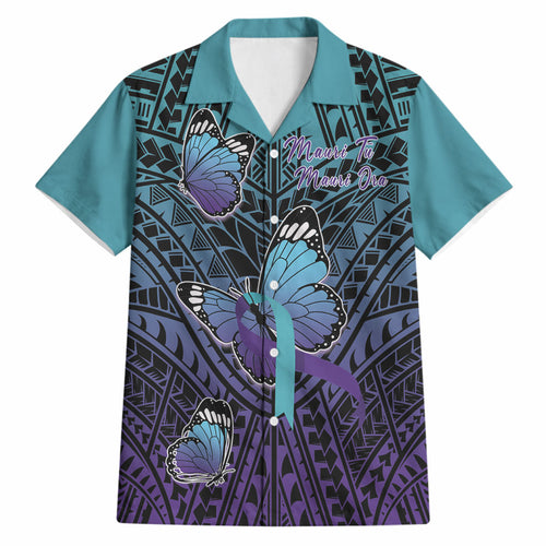 Personalised New Zealand Suicide Prevention Month Hawaiian Shirt Maori Mauri Tu Mauri Ora Polynesian Pattern