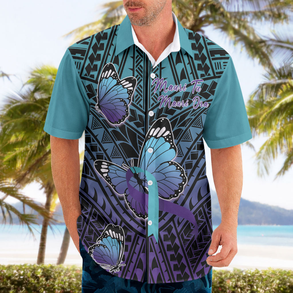 Personalised New Zealand Suicide Prevention Month Hawaiian Shirt Maori Mauri Tu Mauri Ora Polynesian Pattern