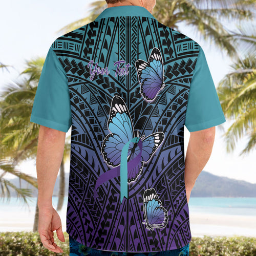 Personalised New Zealand Suicide Prevention Month Hawaiian Shirt Maori Mauri Tu Mauri Ora Polynesian Pattern