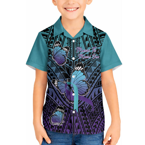 Personalised New Zealand Suicide Prevention Month Hawaiian Shirt Maori Mauri Tu Mauri Ora Polynesian Pattern
