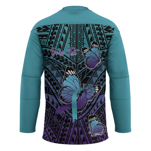 Personalised New Zealand Suicide Prevention Month Hockey Jersey Maori Mauri Tu Mauri Ora Polynesian Pattern