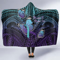 New Zealand Suicide Prevention Month Hooded Blanket Maori Mauri Tu Mauri Ora Polynesian Pattern