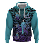 Personalised New Zealand Suicide Prevention Month Hoodie Maori Mauri Tu Mauri Ora Polynesian Pattern