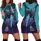 Personalised New Zealand Suicide Prevention Month Hoodie Dress Maori Mauri Tu Mauri Ora Polynesian Pattern