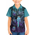 Personalised New Zealand Suicide Prevention Month Kid Hawaiian Shirt Maori Mauri Tu Mauri Ora Polynesian Pattern