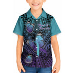 Personalised New Zealand Suicide Prevention Month Kid Hawaiian Shirt Maori Mauri Tu Mauri Ora Polynesian Pattern
