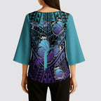 Personalised New Zealand Suicide Prevention Month Kimono Sleeve Blouse Maori Mauri Tu Mauri Ora Polynesian Pattern