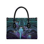 New Zealand Suicide Prevention Month Leather Bag Maori Mauri Tu Mauri Ora Polynesian Pattern