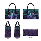 New Zealand Suicide Prevention Month Leather Bag Maori Mauri Tu Mauri Ora Polynesian Pattern