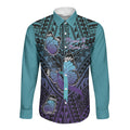 Personalised New Zealand Suicide Prevention Month Long Sleeve Button Shirt Maori Mauri Tu Mauri Ora Polynesian Pattern