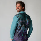 Personalised New Zealand Suicide Prevention Month Long Sleeve Polo Shirt Maori Mauri Tu Mauri Ora Polynesian Pattern