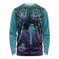 Personalised New Zealand Suicide Prevention Month Long Sleeve Shirt Maori Mauri Tu Mauri Ora Polynesian Pattern