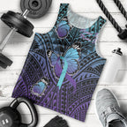 Personalised New Zealand Suicide Prevention Month Men Tank Top Maori Mauri Tu Mauri Ora Polynesian Pattern