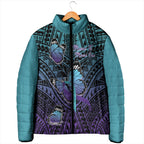 Personalised New Zealand Suicide Prevention Month Padded Jacket Maori Mauri Tu Mauri Ora Polynesian Pattern