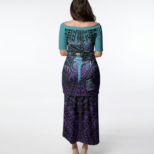 Personalised New Zealand Suicide Prevention Month Puletasi Maori Mauri Tu Mauri Ora Polynesian Pattern