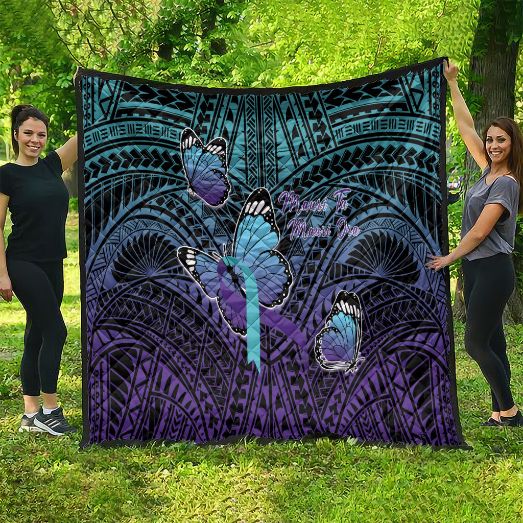 New Zealand Suicide Prevention Month Quilt Maori Mauri Tu Mauri Ora Polynesian Pattern