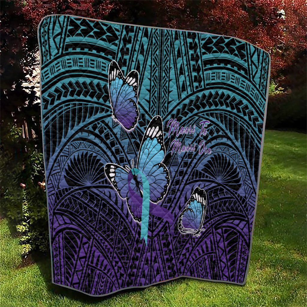 New Zealand Suicide Prevention Month Quilt Maori Mauri Tu Mauri Ora Polynesian Pattern