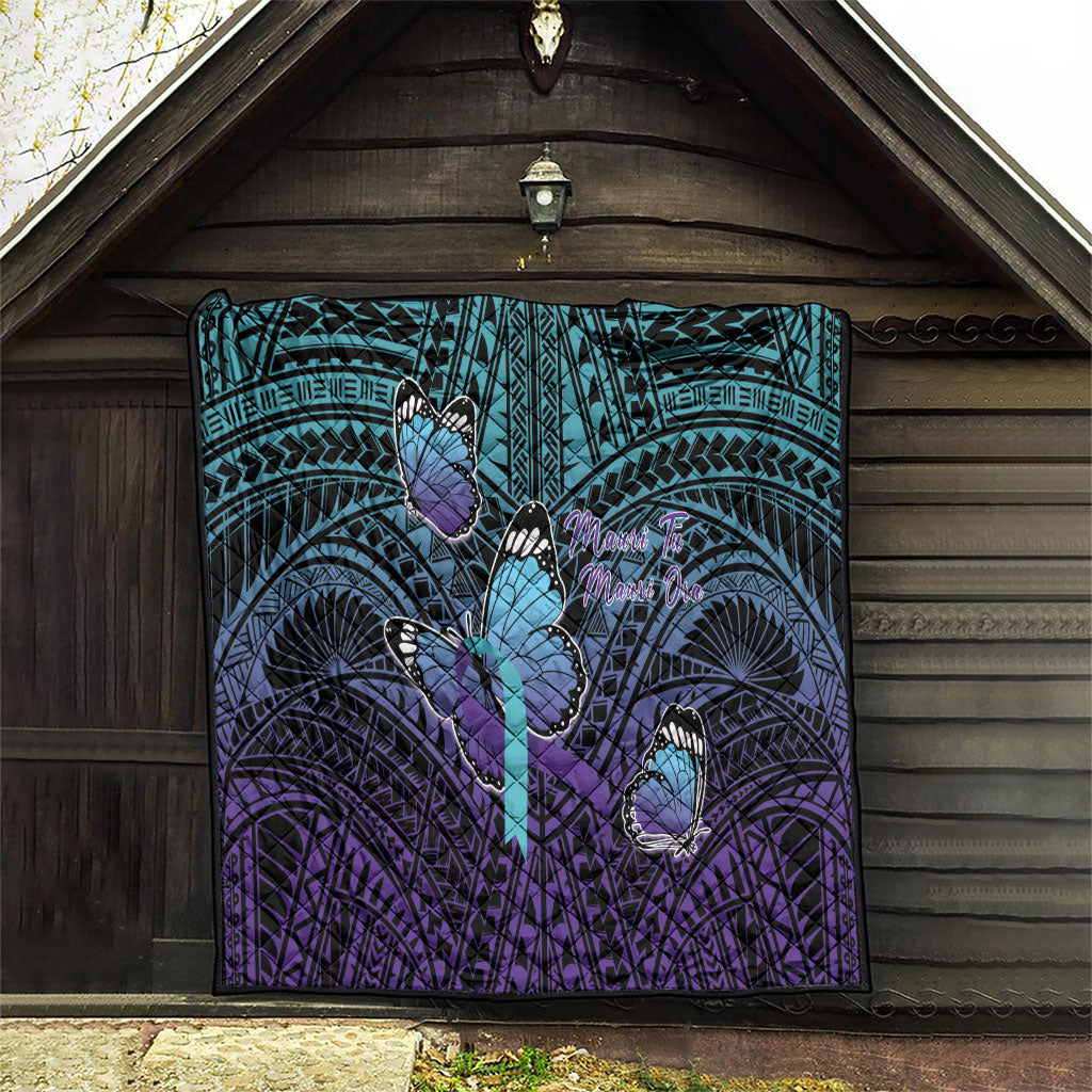 New Zealand Suicide Prevention Month Quilt Maori Mauri Tu Mauri Ora Polynesian Pattern